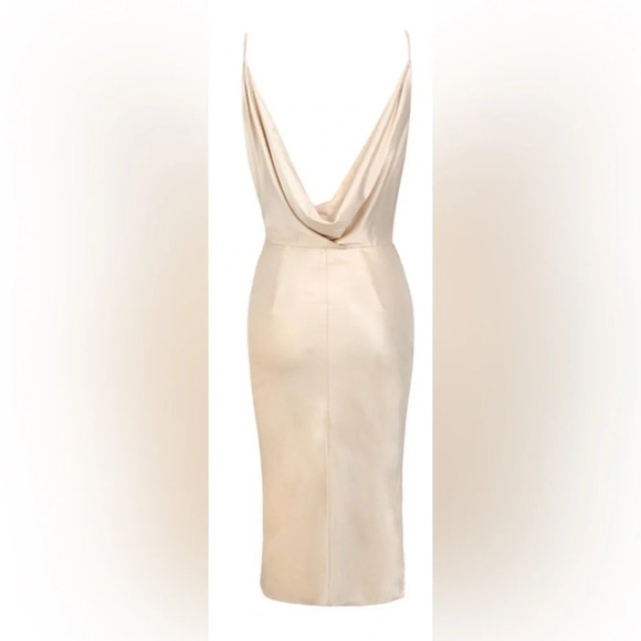 NWT House of CB Coco Drape Back Dress in Nude. Size XS. - Picture 4 of 7